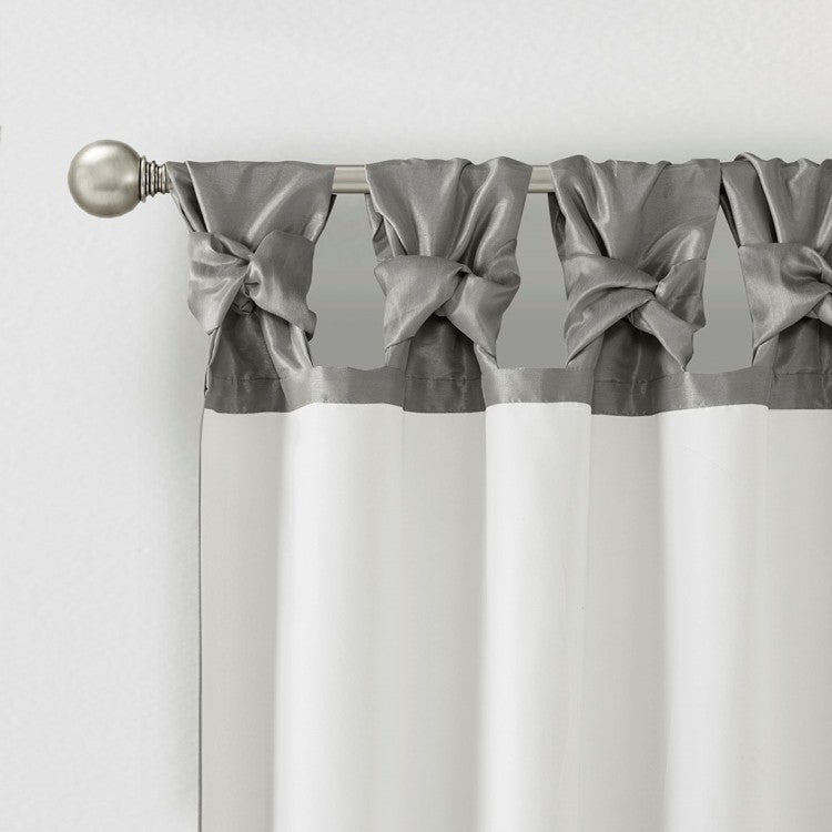 Twist Tab Lined Window Curtain Panel Charcoal 50X84"