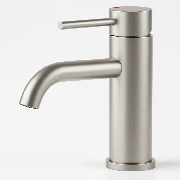 Single Handle Bathroom Faucet Lavatory Faucet Stainless Steel Single Hole T10, Brushed Nickel