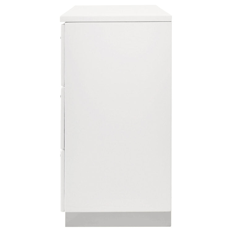 Dulcey White High Gloss 6 Drawer Dresser