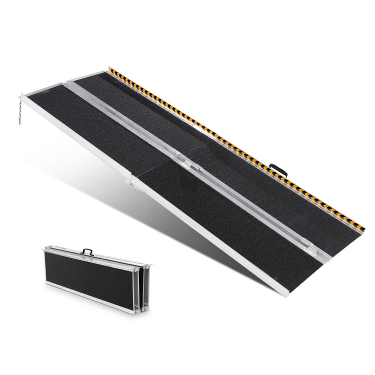 Portable Wheelchair Ramp, 8 Ft 800 Lbs Capacity, Non Slip Aluminum Folding Threshold Ramp, Foldable Mobility Scooter Ramp Wheel Chair Ramp, Handicap Ramp For Home Steps, Stairs, Doorways, Curbs