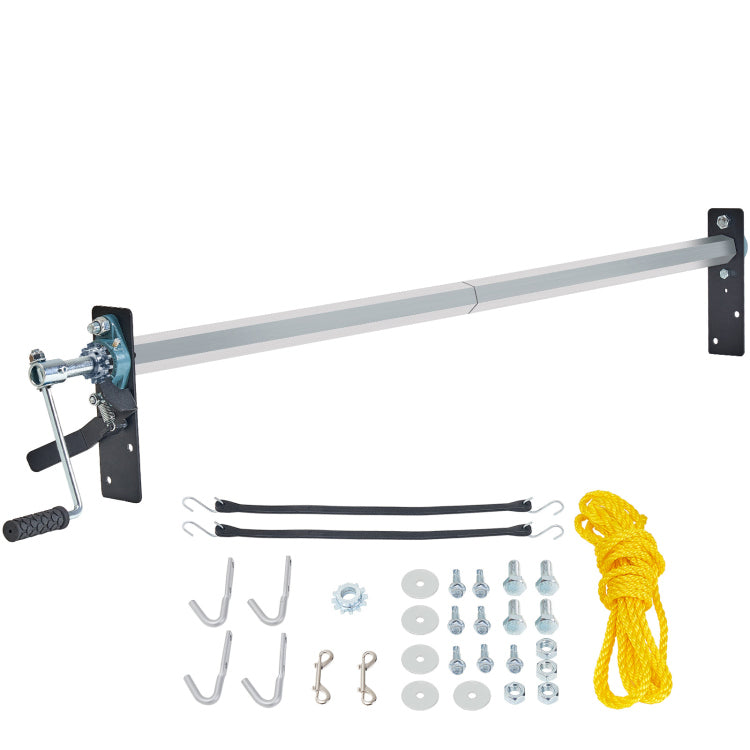 Hand Crank Tarp Roller Kit, 64" To 104" Wide, Aluminum Alloy, Manual Cab Level Dump Truck Tarp Roller With 7" Sponge Wrapped Handle, Perfect For Dump Trucks, Trailers, Trash Haulers No Tarp