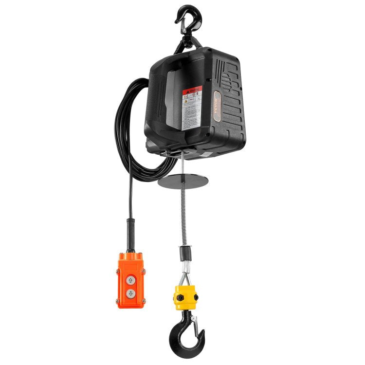 3 In 1 Electric Hoist Winch, 1100Lbs 1500W Portable Power Winch Crane, 110V 120V 22.9 Ft Lifting Height, 13 Ft Min With Manual, Wired And Wireless Remote Control, Overload Protection