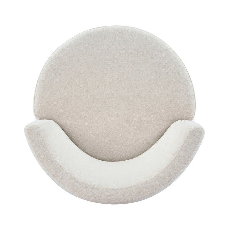 Modern Swivel Upholstered Side Chair In Beige