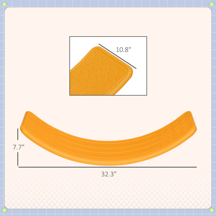 Qaba Kids 32" Balance Board, Wobble Board For Kids Toddlers, Curvy Rocker Board, Preschool Learning Montessori Waldorf Toy For Ages 3 6 Years Old, Orange
