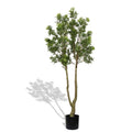 5.2Ft Artificial Tree Tall Lush Evergreen Faux Plant With Vibrant Green Foliage And Natural Look Trunk Perfect Decorative Potted Tree For Indoor Home Office Living Room Or Entryway 1Pc Set