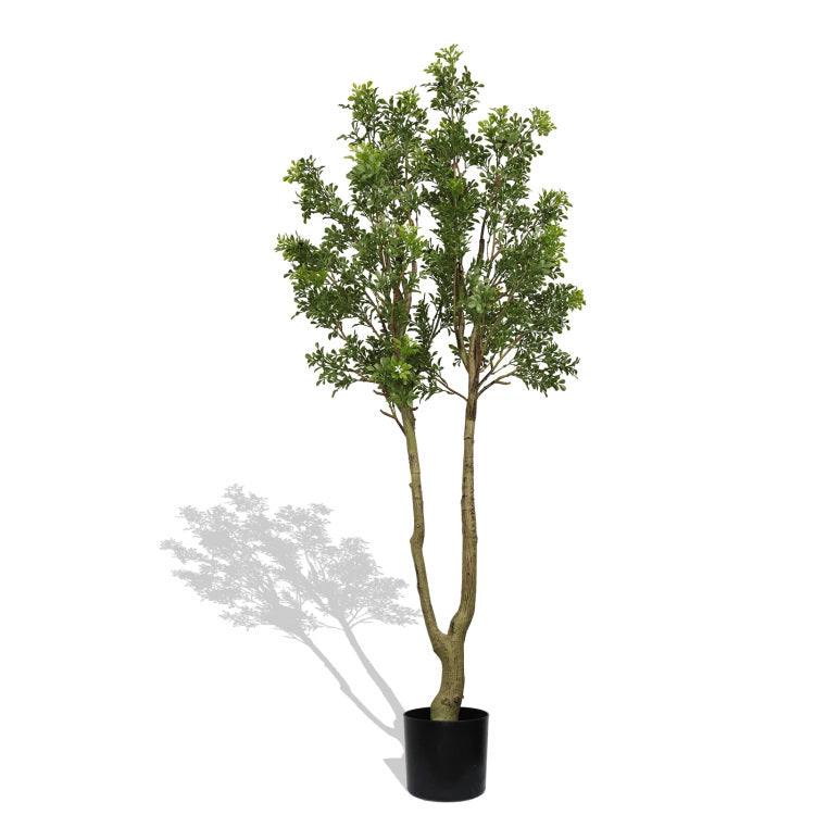 5.2Ft Artificial Tree Tall Lush Evergreen Faux Plant With Vibrant Green Foliage And Natural Look Trunk Perfect Decorative Potted Tree For Indoor Home Office Living Room Or Entryway 1Pc Set