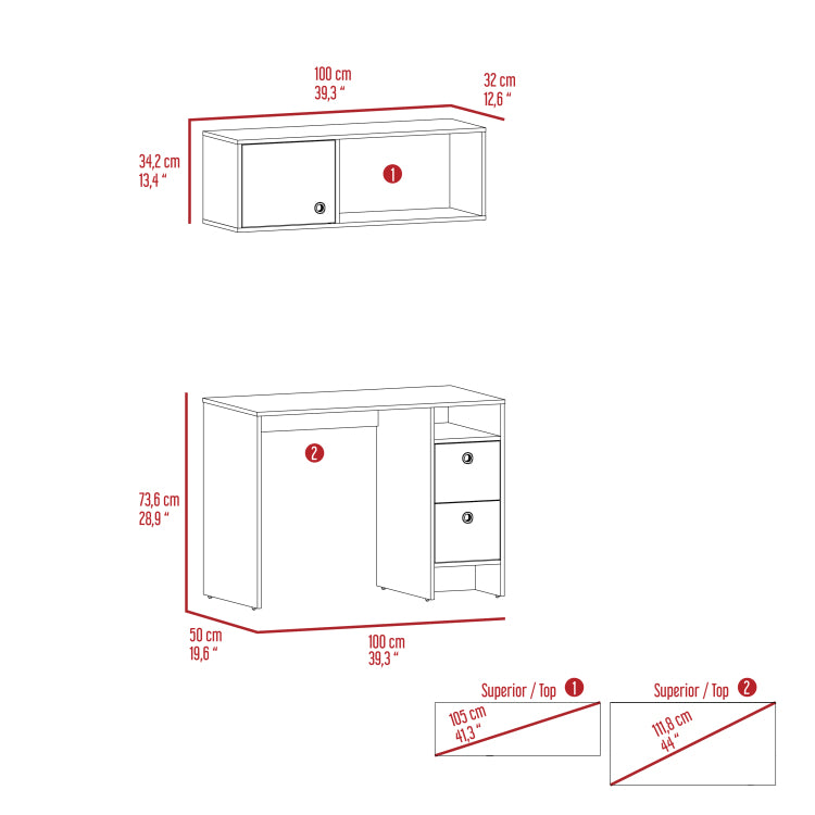 Tokyo Office Set, Three Drawers