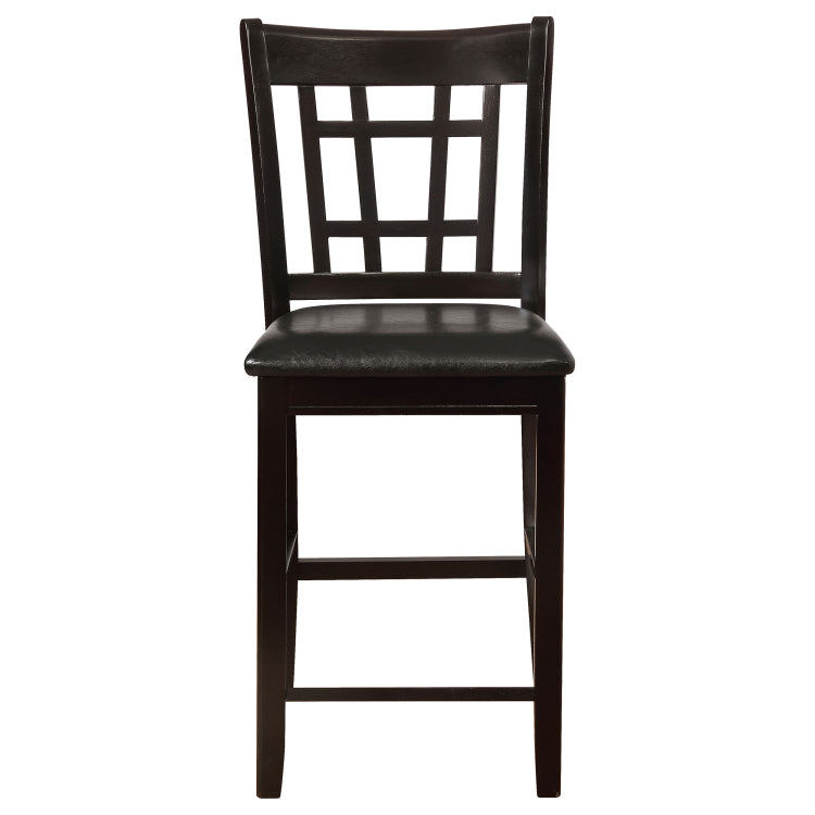 Black And Espresso Lattice Back Counter Height Stools Set Of 2