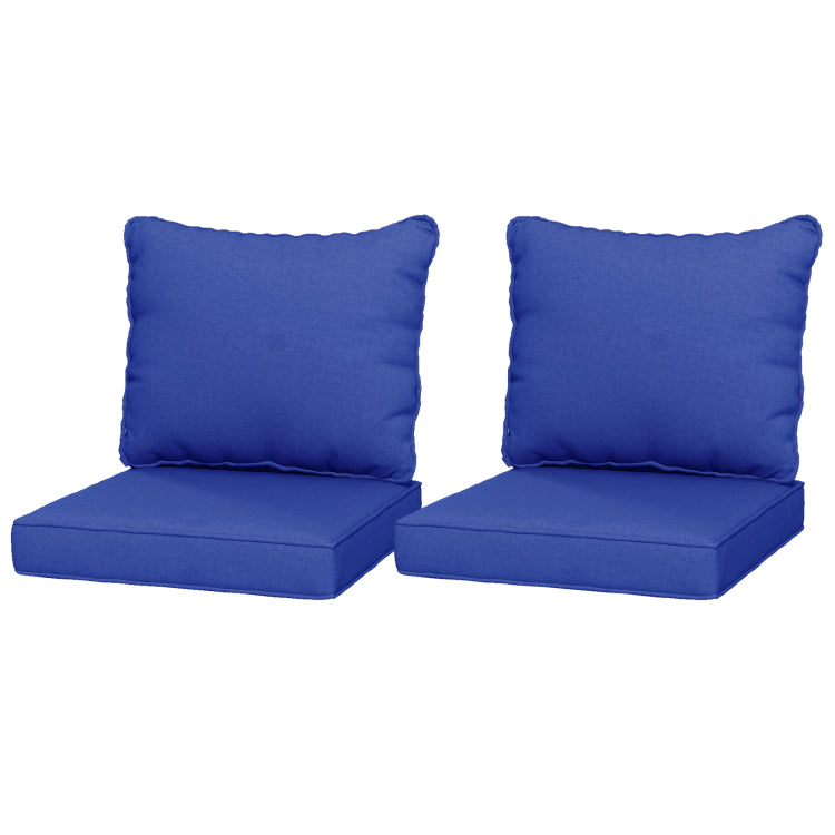 Outsunny 4 Piece Patio Chair Cushion And Back Pillow Set, Seat Replacement Patio, Cushions Set For Outdoor Garden Furniture, Navy Blue