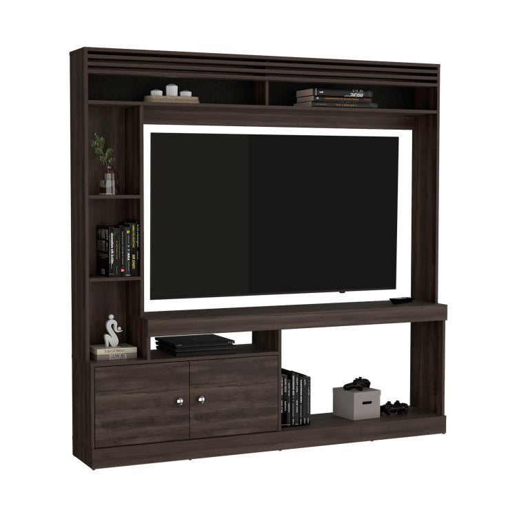 Entertainment Center, 2 Doors, 7 Shelves, 65" Tv Capacity