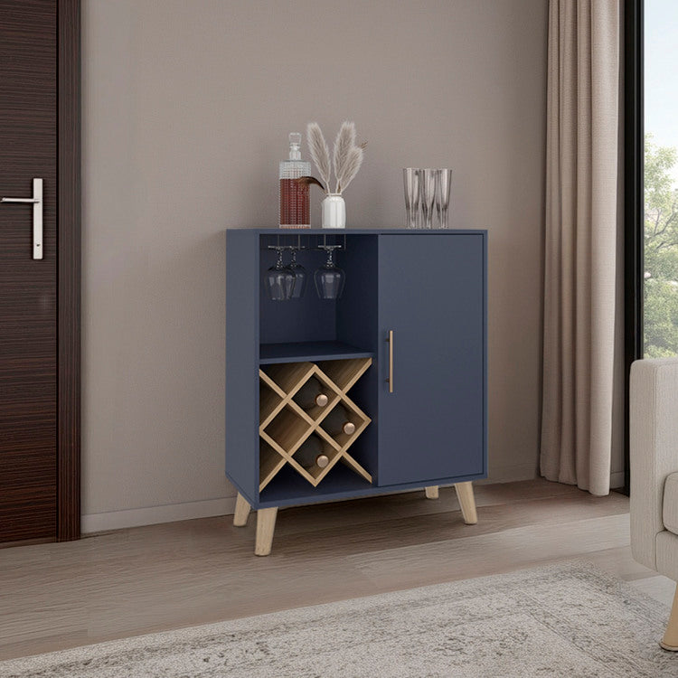 Cave Low Modern Bar Cabinet With Open Storage For Living Room Or Entertainment Areas