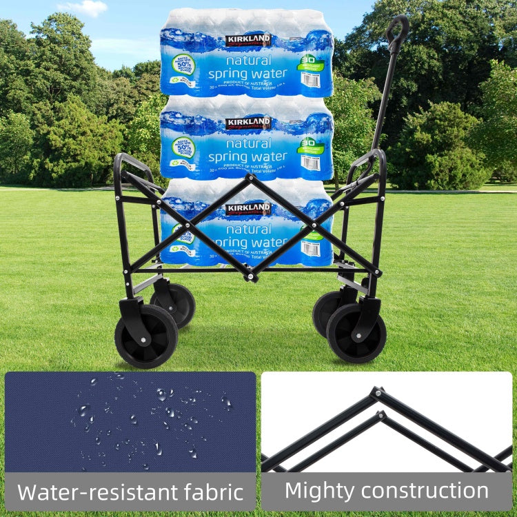 Minimeetall Multi Use Bag,Collapsible Foldable Wagon Cart Beach Wagon Heavy Duty Utility Cart Utility Wagon Grocery Cart For For Camping 3Pcs Plastic Liner Bag Cover , Dark Blue