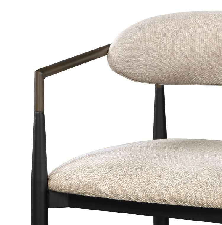 Beige And Black Armchair With Open Back Set Of 2