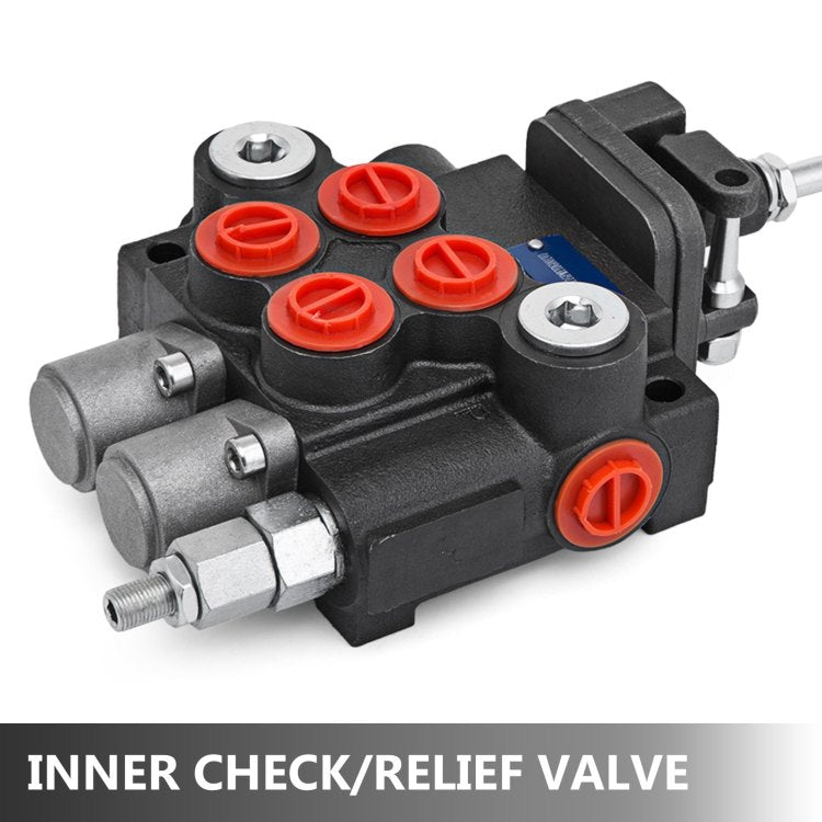 Hydraulic Valve 2 Spool Hydraulic Joystick Control Valve 11Gpm Hydraulic Directional Control Valve Double Acting For Tractors Loaders Tanks