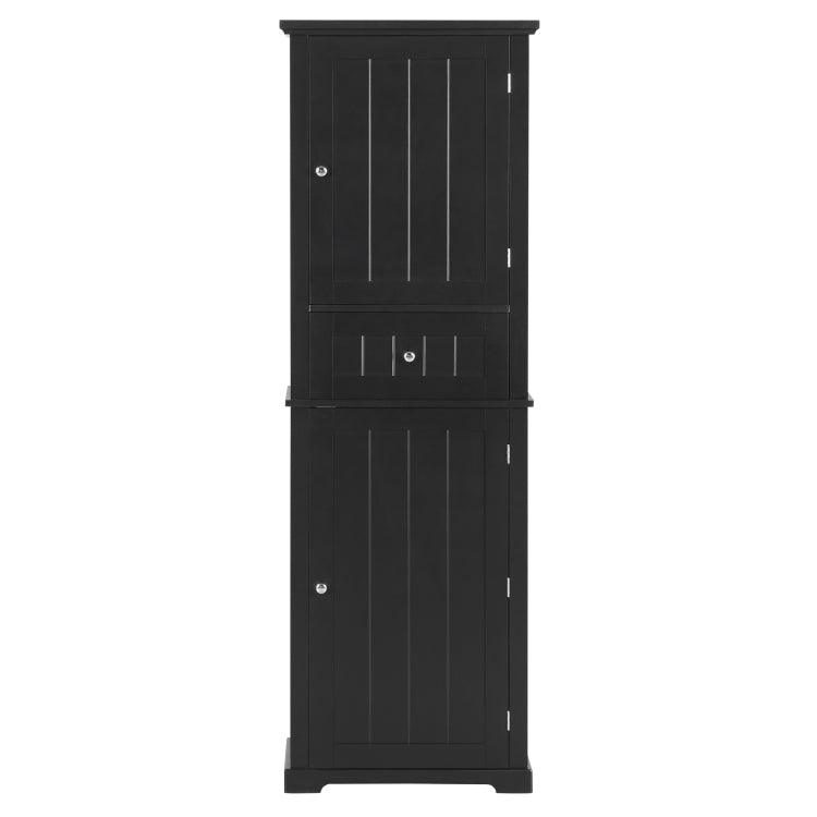 Tall Bathroom Storage Cabinet, Freestanding Storage Cabinet With Drawer And Adjustable Shelf, Mdf Board With Painted Finish, Black Old Sku:Wf312727Aab
