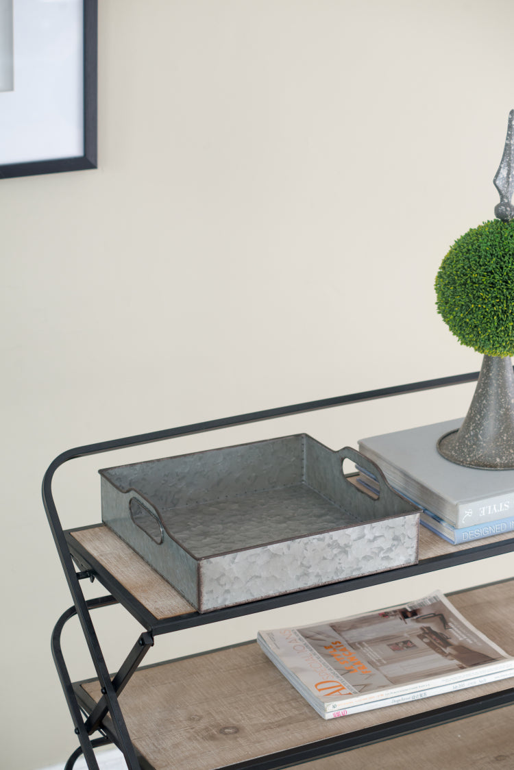 S 3 Decorative Galvanized Gray Nesting Trays