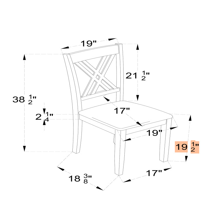 Amador Cross Back 2Pk Dining Chair Set
