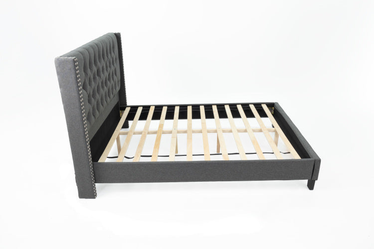 Queen Bed In Blue Gray