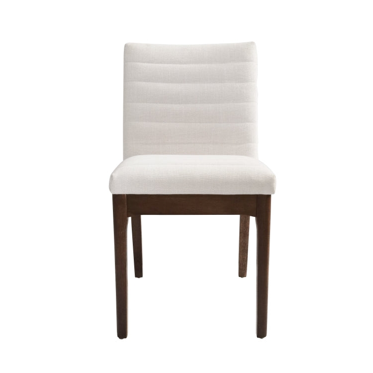 5 Pieces Upholstered Dining Set With Rubberwood Frame, Light Beige Walnut Black
