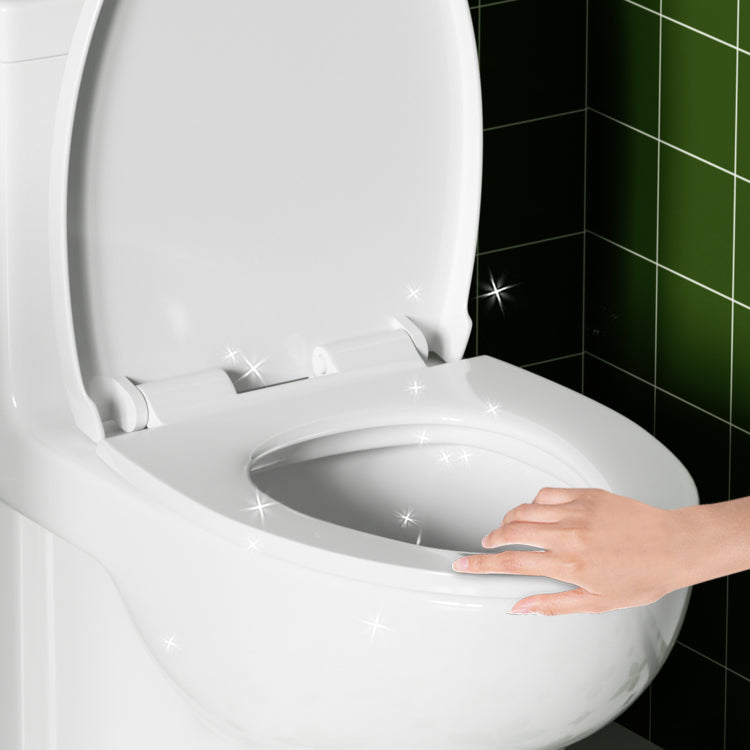 1.28 Gpf Tornado Flush One Piece Toilet Elongated,Siphonic Side Press Single Flush,17" Ada Comfort Chair Height Seat,Soft Closing Seat, 1000G Map Flushing Score Toilet, Gloss White Gw 003S