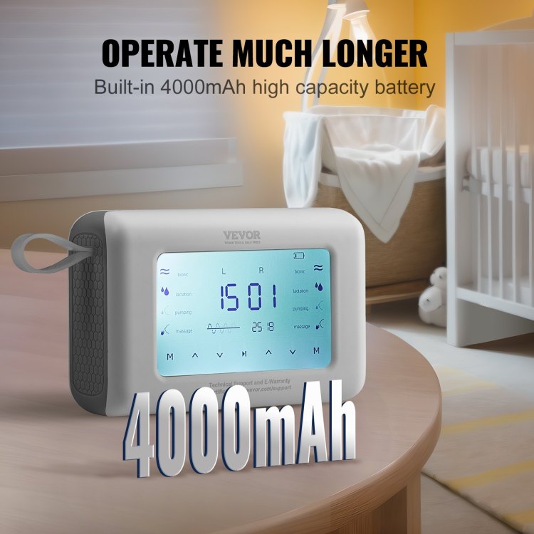 Breast Pump, Single Double Adjustable Electric Breast Pumps, 4 Modes & 9 15 Levels, Reciprocating Piston Pumps, 4000Mah Anti Backflow Breastfeeding Pump With 300Mmhg High Suction, 18 22Mm Flange
