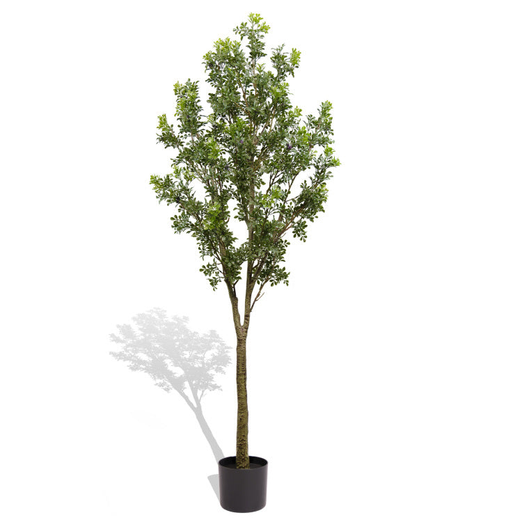 6Ft Artificial Tree Tall Lifelike Greenery Plant Realistic Faux Potted Tree With Natural Look Leaves For Indoor Home Office Living Room Bedroom Decoration ,1Pc Set