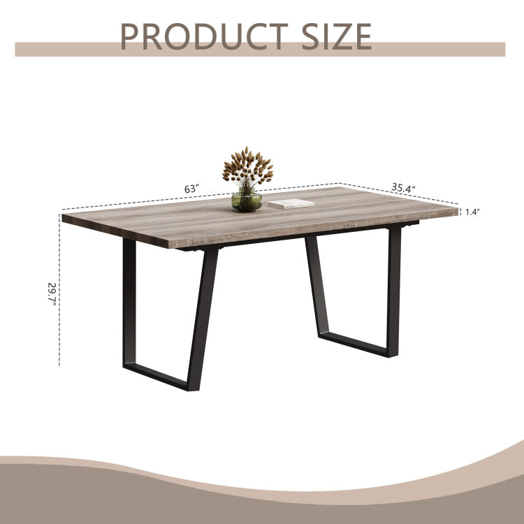 62.9 Inch Rectangular Mdf Dining Table, Simple And Modern Design, 6 Person Dining Table, Perfect For Kitchen And Dining Rooms