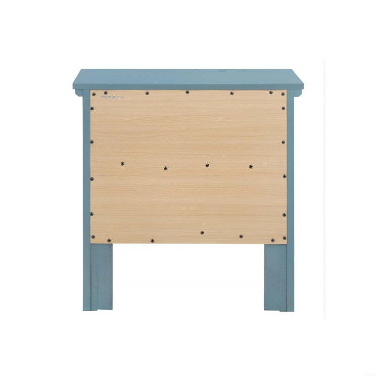 Teal Elegance Nightstand With Drawers
