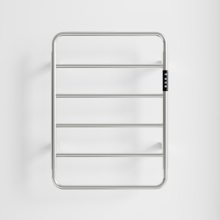 18.7" Heated Towel Rack For Bathroom,Wall Mounted With Intelligent Touch Screen Timer, 6 Bar Towel Warmer, 304 Stainless Steel Polished, Plug In Hard Wired