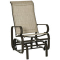 Outsunny Outdoor Glider Chair, Gliders For Outside Patio With Smooth Rocking Mechanism And Lightweight Construction For Backyard, Tan