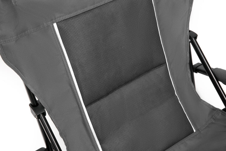High Back Heavy Duty Lawn Chair Support 250Lbs, Portable Collapsible Chair With Cup Holder Grey