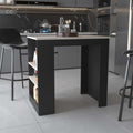 Kitchen Island With Storage Base In Wenge And Ibiza Marble