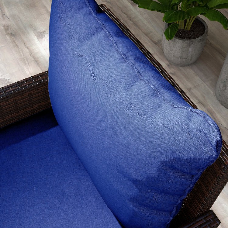 Outsunny 4 Piece Patio Chair Cushion And Back Pillow Set, Seat Replacement Patio, Cushions Set For Outdoor Garden Furniture, Navy Blue