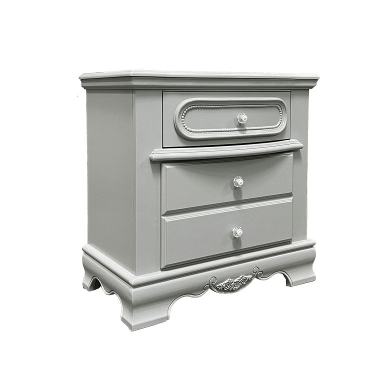 Grey 3 Drawer Nightstand