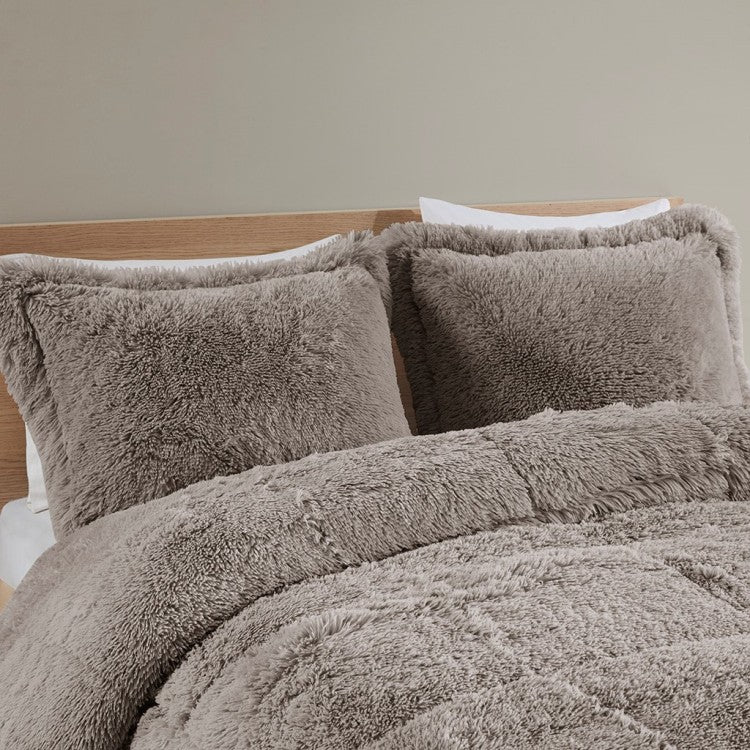 Twin Twin Xl Shaggy Long Fur Comforter Mini Set