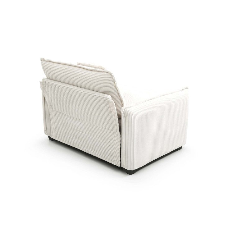 Comfortable Single Deep Seat Sofa With One Pillow, Suitable For Living Room And Bedroom, Club Multiple Occasions,Beige Corduroy