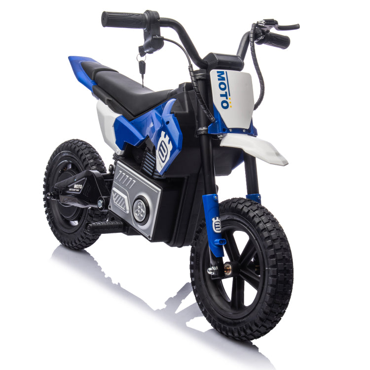 24V Kids Ride On Electric Toy Motocross Motorcycle,200W High Speed Hub Motor,Rear Wheel Shock Absorber,Adjustable Speed,Led Lamp,Bluetooth,Music,Speeds 3.11 9.32Mph For Kids Aged 5 12