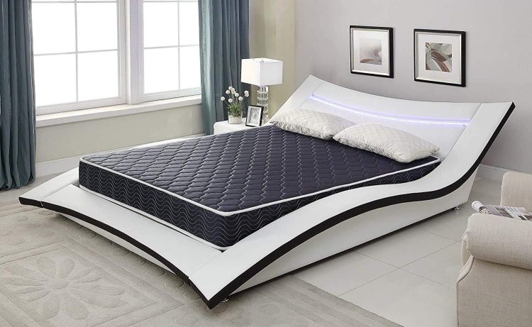 6 Inch Waterproof High Density Foam Mattress With Navy Blue Diamond Quilted Fabric. Quilting Ensures Both Style And Airflow For Cool Sleep.Twin Size