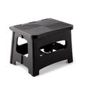 9In Folding Step Stool, Compact, Portable, Non Slip, 300 Lbs. Weight Capacity For Adults And Children. Secure Non Slip Top And Rubber Feet, Great For Home And Camping, Black Color