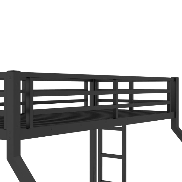 Metal Twin Xl Over Queen Bunk Bed For Teens And Adults,Noise Reduced No Box Spring Needed, Black