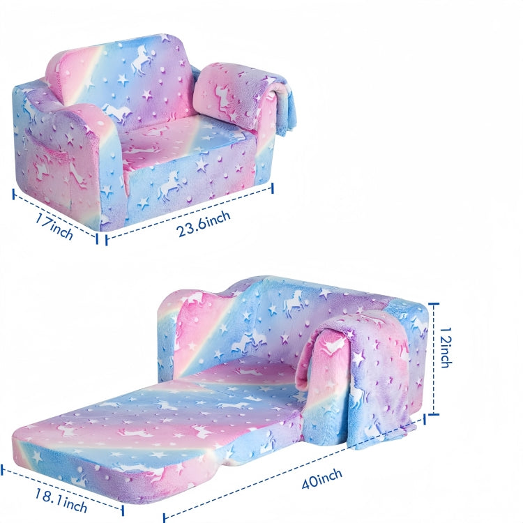 Compression Modular Kids Sofa, Perfect Sleeper Extra Convertible Sofa To Lounger, Comfy 2 In 1 Flip Open Couch Sleeper For Kids Pink Small Sofa