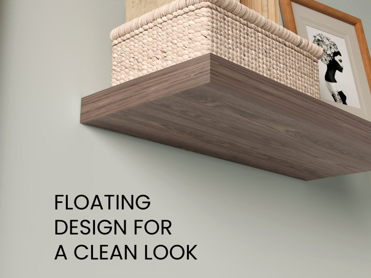 Floating Shelves 1.50" H, 2 Shelves, Walnut