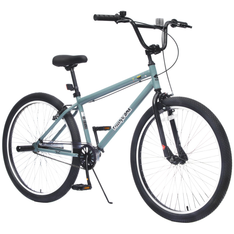 26 Inch Freestyle Bike For Teens, Steel Frame Single Speed Bicycle With 2 Pegs , Front Caliper Brake And Rear V Brake, Bicycle For Boys And Girls Ages 14