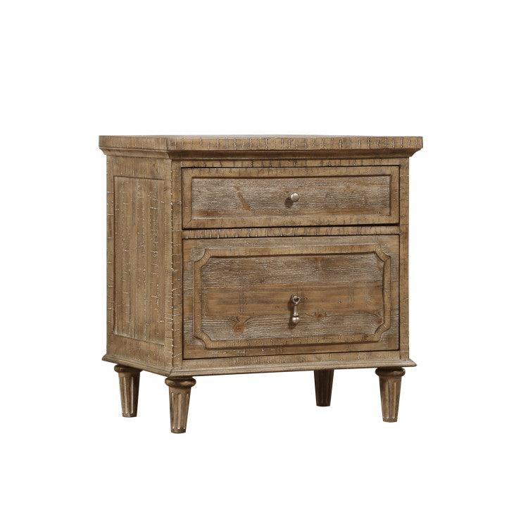 Taupe 2 Drawer Nightstand