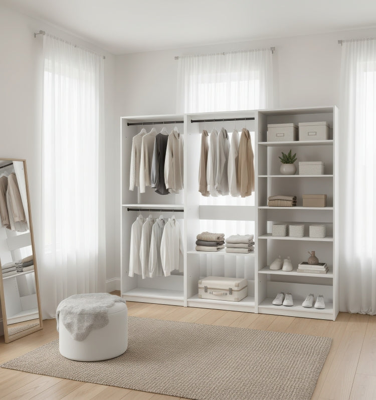 Prosper White Freestanding Walk In Wood Closet System