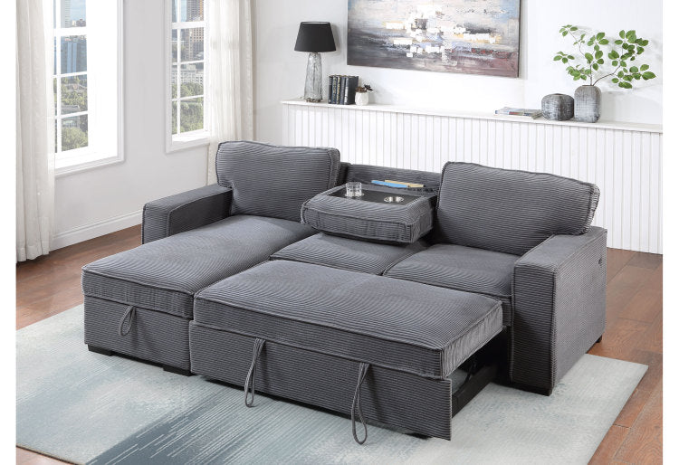 Territory Light Grey Pull Out Sofa Bed