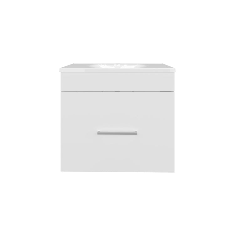 One Door Batroom Vanity Hatta, Two Drawers And Open Shelf, Includes Hardware, White