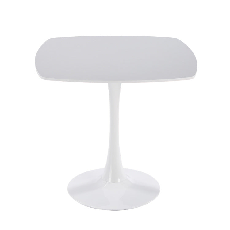 White Square Tulip Table For 2 3 Person, 24" Small Dining Table With Metal Pedestal Base, Modern Kitchen Table For Small Space, Apartment, Bistro, Cafe, Office & Living Room, Matte White Mdf Top