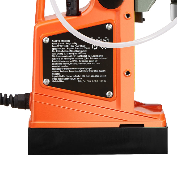 Magnetic Drill, 1450W 1.57" Boring Diameter, 12500N 850 Rpm Portable Electric Mag Drill Press, Drilling Machine For Any Surface Home Improvement Industry Railway