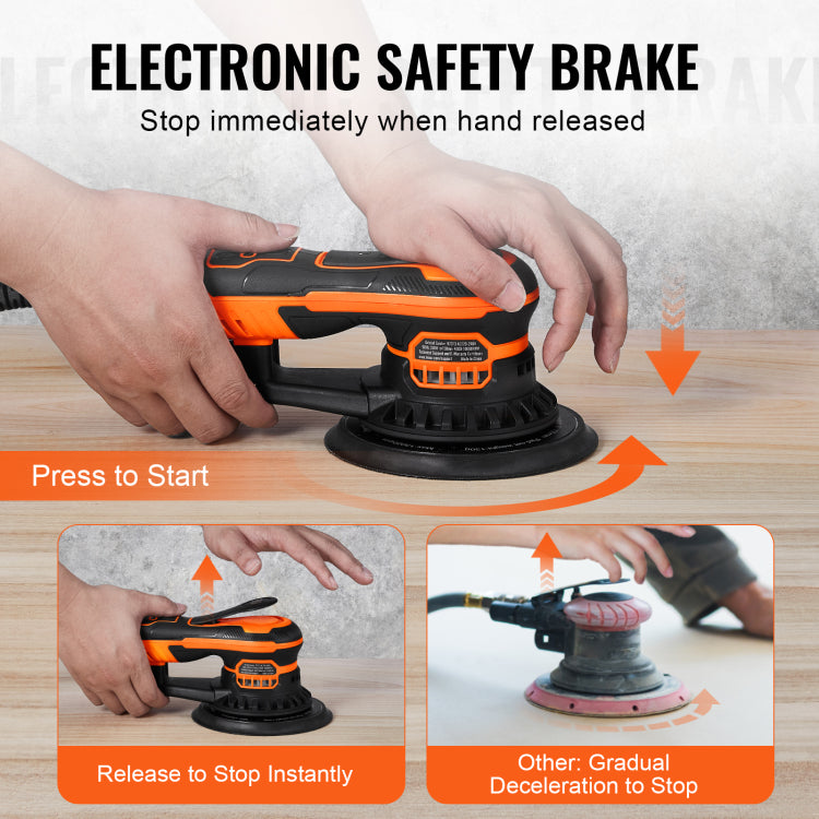 Random Orbital Sander 5" & 6" Brushless Orbital Sander Sander 10000Prm 6 Speed